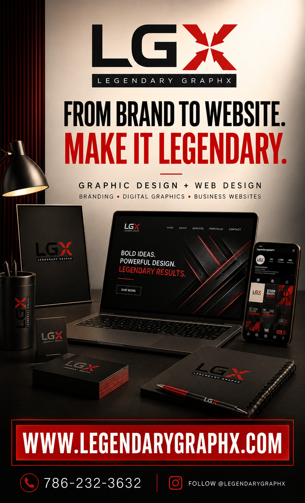 Legendary GraphX brand and website creative presentation